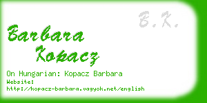 barbara kopacz business card